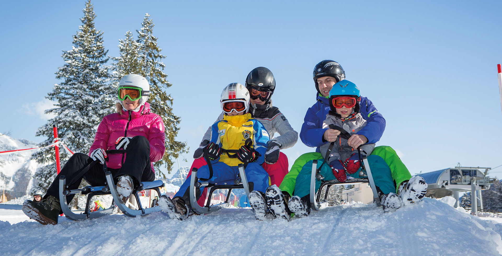 Tobogganing in Carezza Dolomites