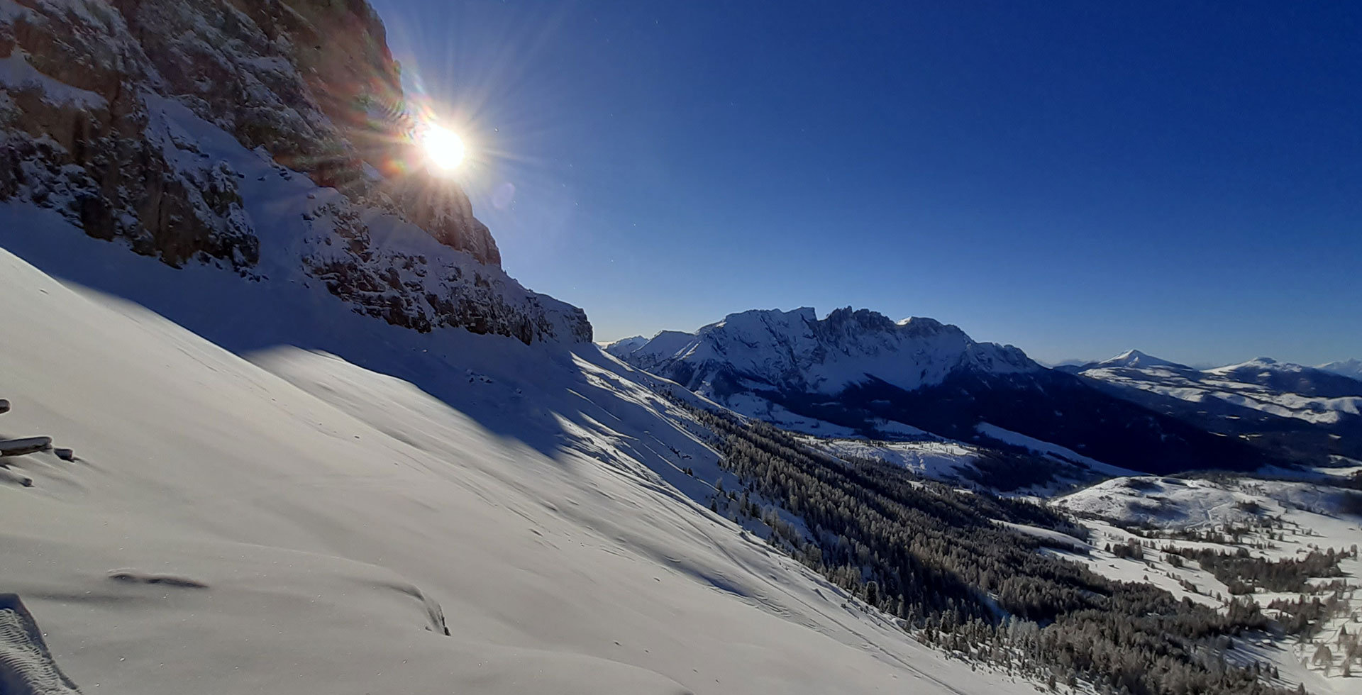 Winter panorama Rosengarten Latemar